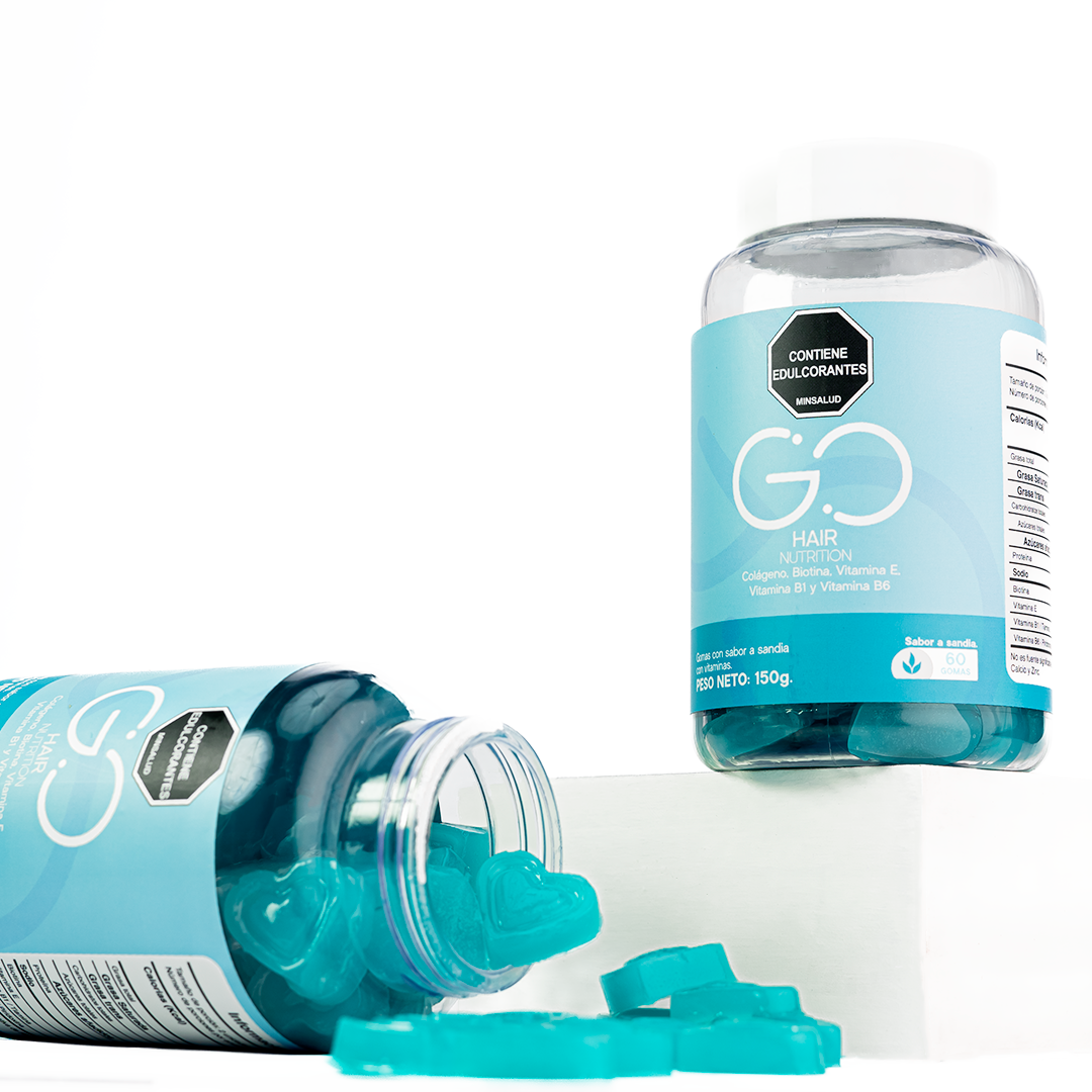 Duo Go Hair: Gomitas de Biotina, Colágeno y Vitaminas para Cabello, Piel y Uñas Fuertes