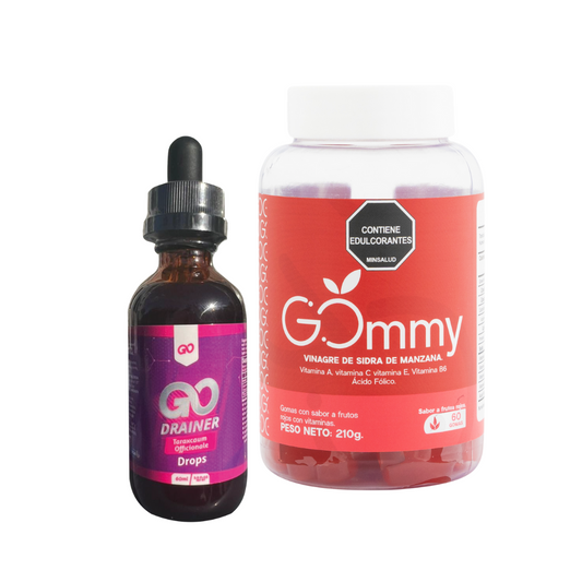 Combo Go Drainer + Gomitas Vinagre de Manzana: Detox, Metabolismo y Bienestar