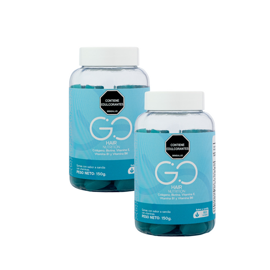Duo Go Hair: Gomitas de Biotina, Colágeno y Vitaminas para Cabello, Piel y Uñas Fuertes
