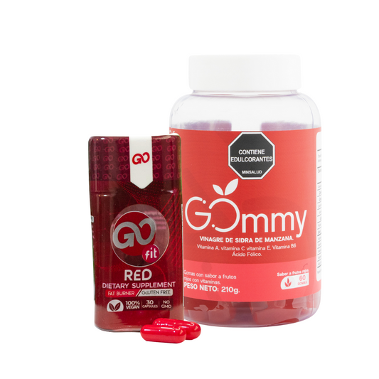 Combo Go Fit Red + Gomitas Vinagre de Manzana: Quema Grasa, Control de Apetito y Energía